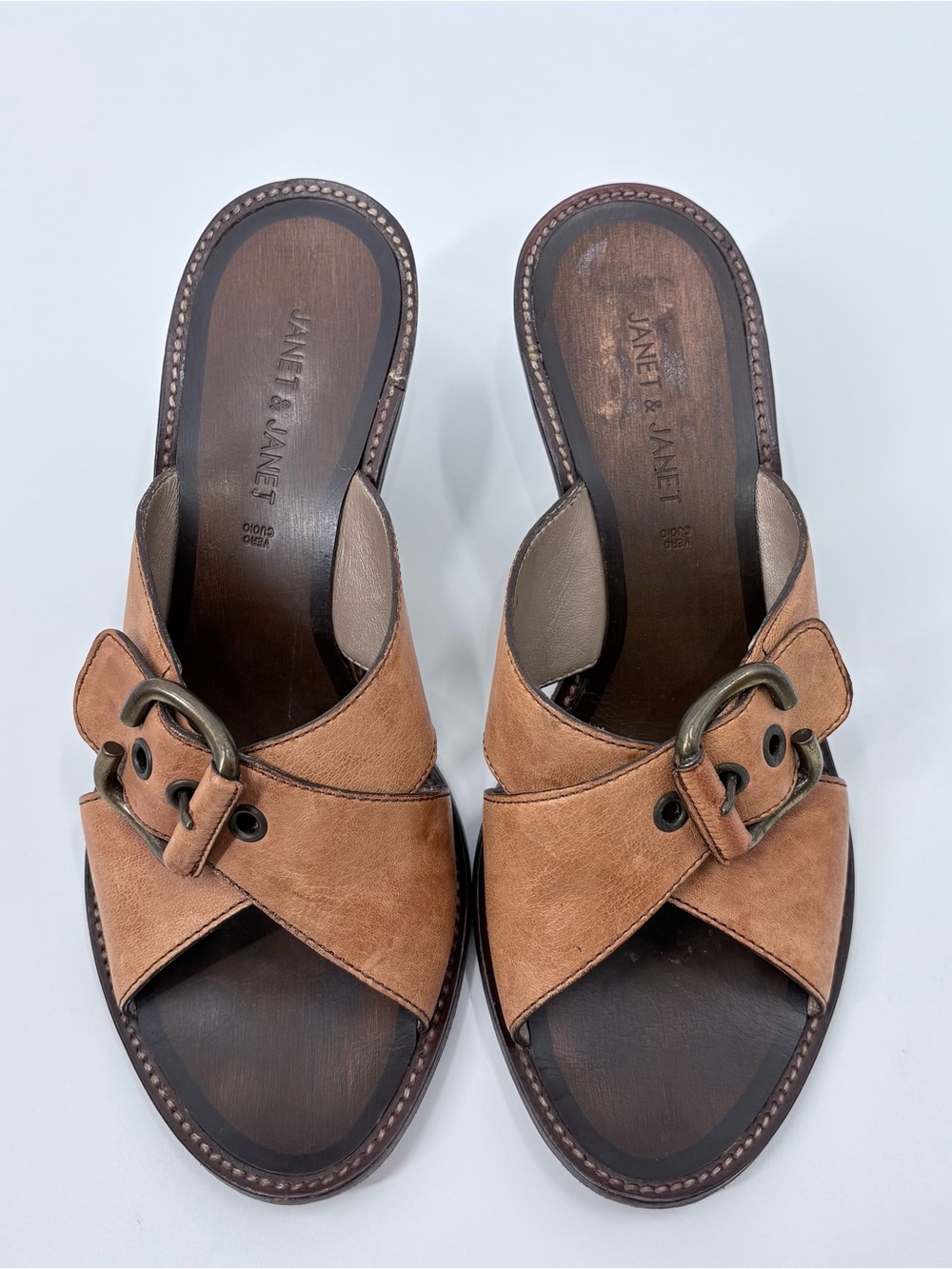 Janet & Janet Brown Leather Heels